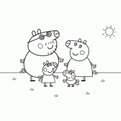 Peppa Pig and her family coloring