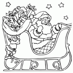 Santa Claus and his Sleigh coloring