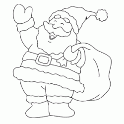 Santa and his sack coloring