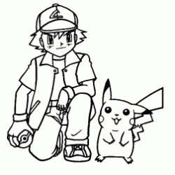 Ash and Pikachu coloring