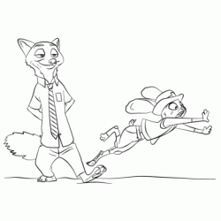 Nick Wilde and Judy Hopps coloring