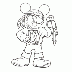 Mickey pirate coloring