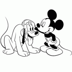 Mickey and Pluto coloring