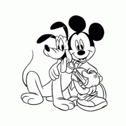 Pluto and Mickey coloring