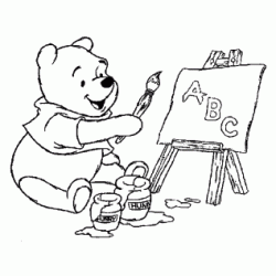 Winnie the Pooh, painter coloring