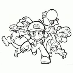 Mario, Luigi, Yoshi et Wario coloring