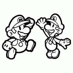 Mario and Luigi coloring