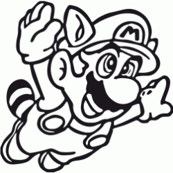 Mario Raccoon coloring