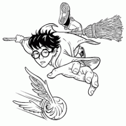 Harry Potter and the Quidditch Match coloring