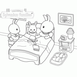 To bed little bunny! coloring