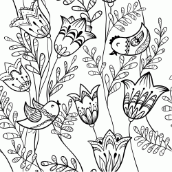 Flowers and Birds coloring