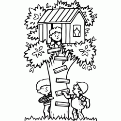 Tree house coloring