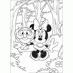 Minnie in the forest coloring