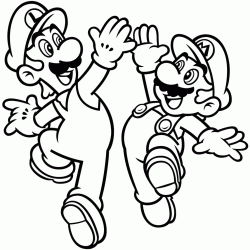 Mario and Luigi coloring