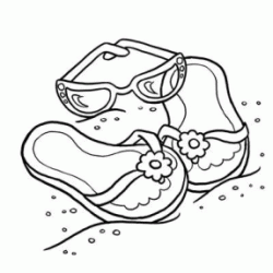 Flip Flops and Goggles coloring