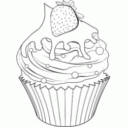 Cream cupcake coloring