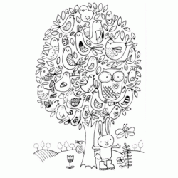 The tree with 1001 birds coloring