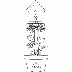 Flower birdhouse coloring