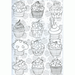 Gourmet cupcakes coloring