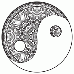 Doodle yin yang coloring