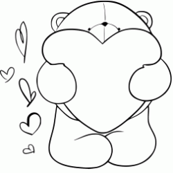 Bear and heart coloring