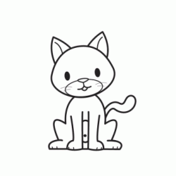 Sitting cat coloring