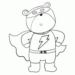 Super Hero Bear coloring