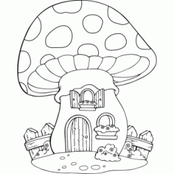 Mushroom House coloring