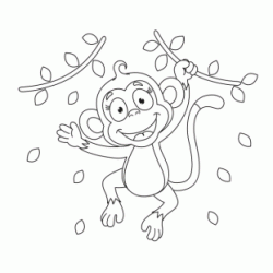 Swinging monkey coloring