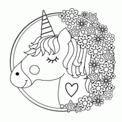 Unicorn Mandala coloring