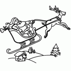 Santa and his sleigh coloring