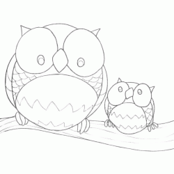 Owls on a branch coloring