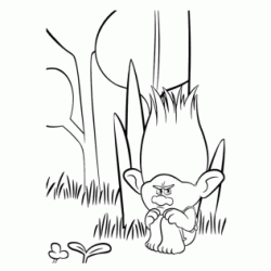 Branch, Grumpy Troll coloring