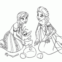 Anna, Elsa and Olaf coloring