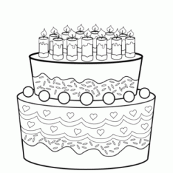 Birthday cake coloring