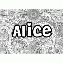 Mandala first name - Alice coloring