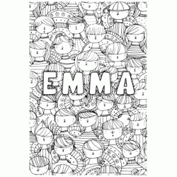 Anti stress coloring page first name - Emma coloring