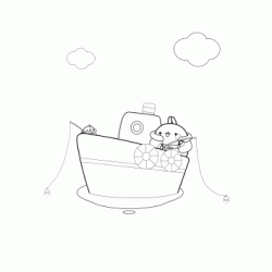 Molang fisherman coloring