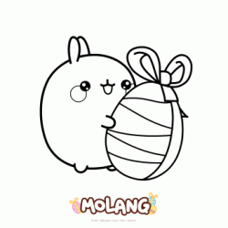 Molang and his Easter egg coloring