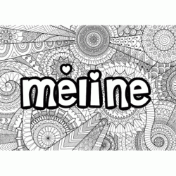 First name mandala - M&eacute;line coloring