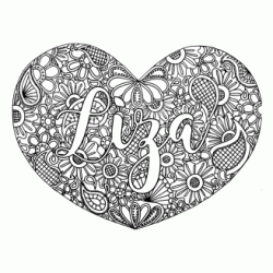 Coloring page heart with first name - Liza coloring