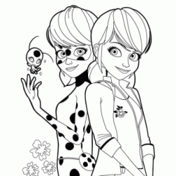 Marinette and Ladybug coloring