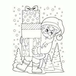 Santa Claus and Gifts coloring