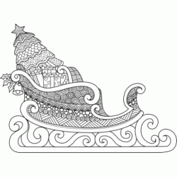 Santa Claus' Sleigh Doodle coloring