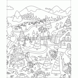 Village of Christmas coloring