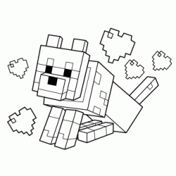 Minecraft dog coloring