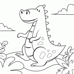 Kind Dinosaur coloring