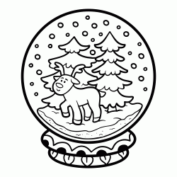 Snow Globe Christmas coloring