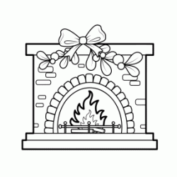 Christmas Fireplace coloring