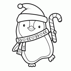 Christmas Penguin coloring